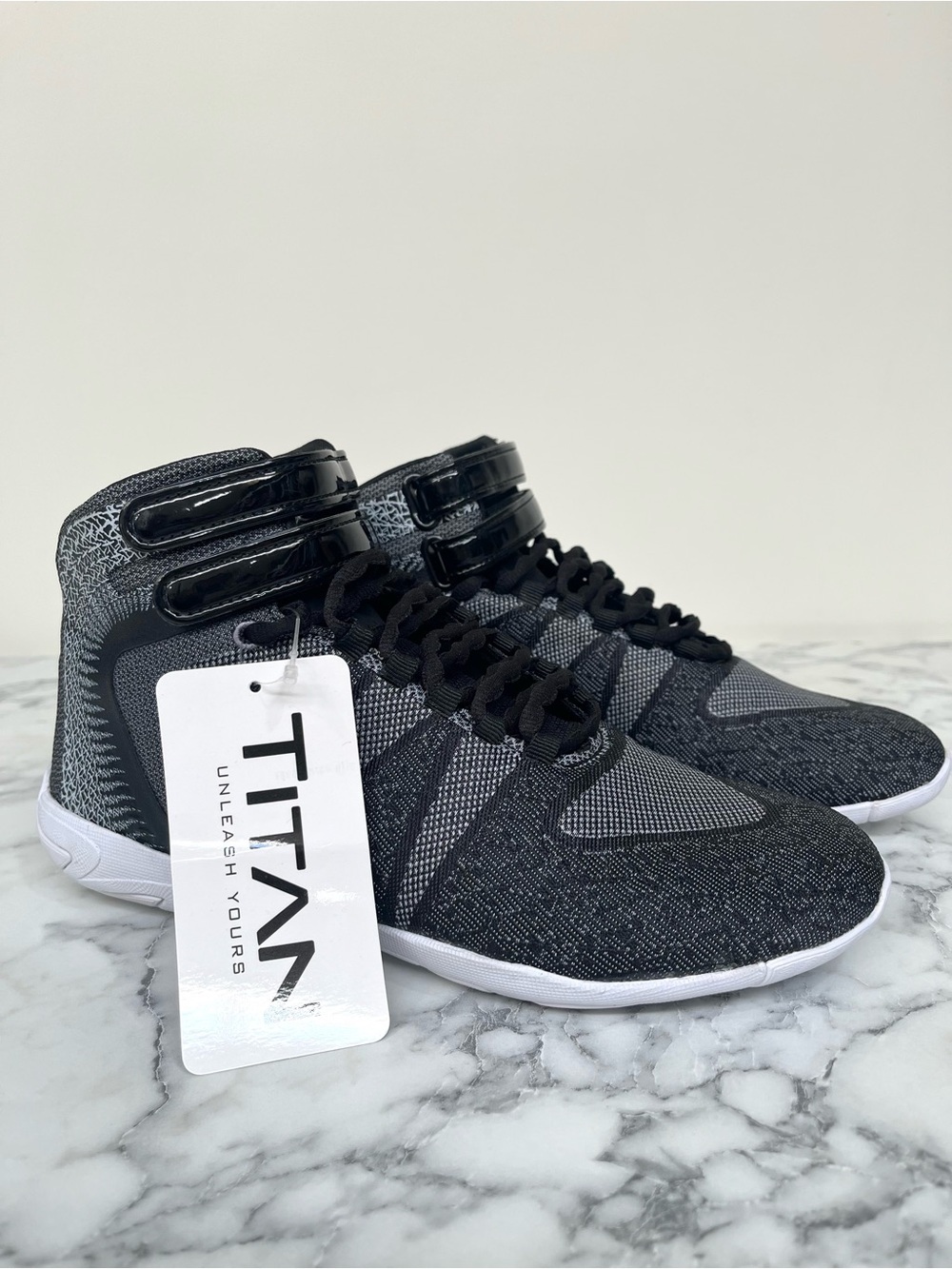 Nfinity Black White Titan High Top Sneakers Cheer Shoes Woman’s Size 8.5